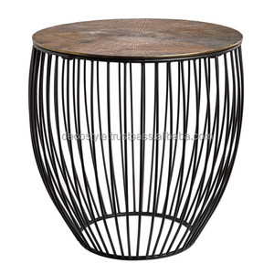 Table basse ronde noire Meubles de salon en métal pour usage domestique Table basse ronde noire - Product Image 1