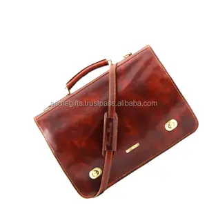 Mới Nhất Da Messenger Túi Máy Tính Xách Tay/Sinh Viên Satchel Da Chính Hãng/17 Inch Máy Tính Xách Tay Túi Máy Tính - Product Image 1
