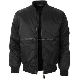 Veste bomber varsity pour homme en nylon matelassé noir de haute qualité, épaisse, pour l'hiver, sur mesure - Product Image 4
