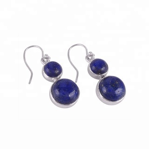 2025 nouveau Design bohème boucles d'oreilles Vintage bijoux naturel Lapis Lazuli pierres précieuses goutte boucle d'oreille fournisseur - Product Image 1