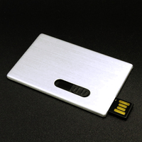 Clé USB 2.0 élégante en métal, format carte de visite, carte de crédit, carte bancaire, clé mémoire, clé USB