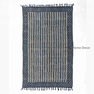 Alfombras con estampado de bloque personalizado, alfombras decorativas de área al por mayor, baratas, para sala de estar - Product Image 3