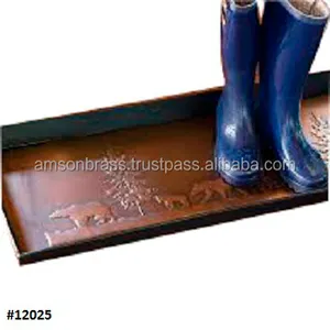 Bandeja de calidad superior Almacenamiento de botas Metal Cobre Color antiguo Bandeja de botas Animales y árboles Bandeja de botas de cobre - Product Image 1