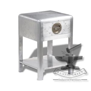 Aviator Side Table with Storage <b>Drawer</b> and <b>Shelf</b> - Product Image 1