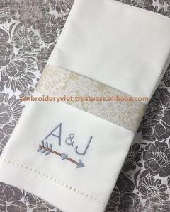 Boda monogramas 100% lino con Hemstitch - Product Image 1