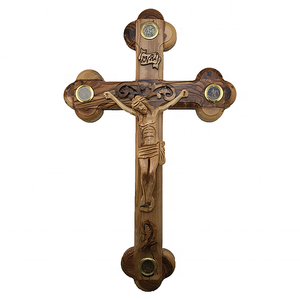 Cruces de Madera de Olivo de Belén para Decoración Navideña de Interiores, Elegantes Adornos para Colgar en la Pared - Product Image 1