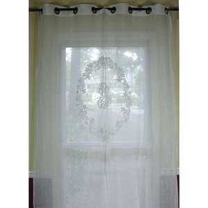 Rideau en lin blanc de haute qualité avec motif de broderie, tissu en lin fait en lithuano - Product Image 2