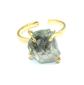 Bagues en pierre naturelle pour femmes, anneaux réglables, plaqué or 24k, bijoux en pierre précieuse, vente en gros - Product Image 4