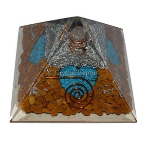 Pyramide Orgone jaspe jaune, 1 pièce, avec cœur Turquoise, acheter en ligne - Product Image 1