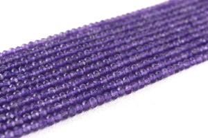 Collar de piedras preciosas de amatista azul Natural, cuentas facetadas, cadena de 12" - Product Image 3