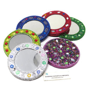 High Quality Antique Custom Mini Compact Vintage <b>Mirror</b> Traditional <b>Vanity</b> <b>Mirror</b> With Different Designs From India - Product Image 1