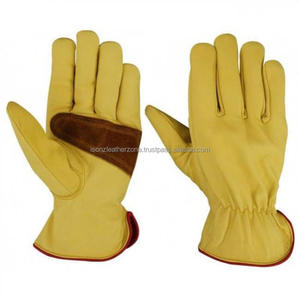 Guantes de Conducción con Parche de Cuero en la Palma, Guantes de Seguridad Anticorte, Antideslizantes y Anti-Impactos, Estilo sin Dedos para Trabajar y Conducir - Product Image 4