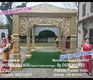 Grand mariage hindou pilier romain Mandap Designer fibre sculpté piliers scène Mandap ensemble mariage indien Mandap chaises vente USA - Product Image 5