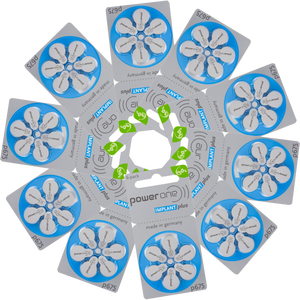 Pilas para Audífonos Power One 675 Varta Fabricadas en Alemania, de Zinc-Aire, Libres de Mercurio, 1.4V 760mWh 570mAh, Color Azul Hoja - Product Image 2