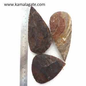 Agate indienne 5 pouces fait à la main Agate pierre artisanat pointes de flèches sculptées à la main Biface pierre précieuse Souvenir ou article de Collection - Product Image 5