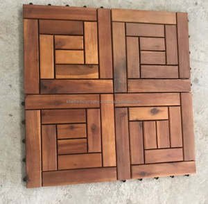 Azulejo de cubierta de madera de acacia para muebles de exterior Azulejo de cubierta de diseño diagonal para juegos de jardín - Product Image 1