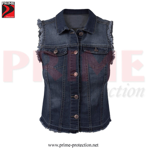 Chaleco de mezclilla de gran tamaño para mujer de marca superior Estilo de calle Chaleco de carga de cuatro bolsillos Chaleco de clase de alta moda - Product Image 2