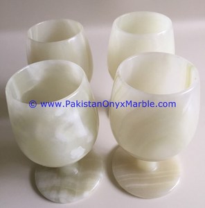 Copas de vino de ónix de varios colores, de la mejor calidad, verde/marrón/blanco - Product Image 6