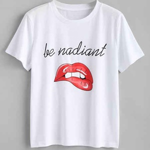 Camiseta de manga corta con estampado personalizado de tendencia para mujer, Bangladesh para niñas de ropa de moda, venta al por mayor - Product Image 4