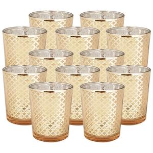 Portavelas votivo de cristal dorado de celosía, portavelas votivo de cristal de mercurio para bodas, fiestas y decoración del hogar - Product Image 2