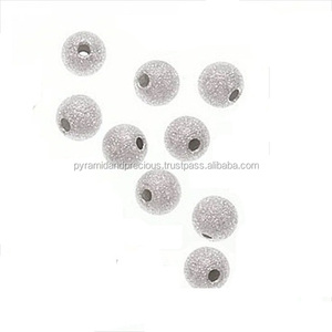 สเตอร์ลิงเงินกลม6มม. Stardust ประกายลูกปัด-ลูกปัดกลมสำหรับเครื่องประดับ - Product Image 1