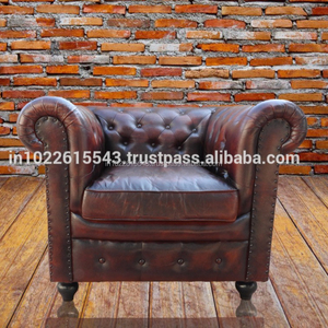 Sofá Industrial de cuero, mueble de bañera, Estilo Vintage - Product Image 2