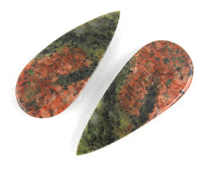 2 Pcs 140 Carat Jaspe Unakite Naturel Cabochons Lisse en Forme de Poire Style Étoile Pierre précieuse en Cristal Taillé pour la Fabrication de Bijoux - Product Image 2