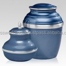 Urna de cremación para adultos con hojas de latón negro de estilo americano Brassworld India's Wooden-Metal Keepsake Funeral Supplies - Product Image 6