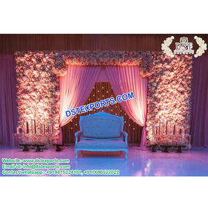 Bougie de réception d'arrière-plan de fleurs, bougie d'arrière-plan 5 pièces, décoration de mariage personnalisée - Product Image 1