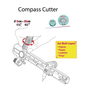Cortador de Papel Circular Ajustable de Alta Calidad Hecho en Taiwán, Herramienta Artesanal, Cúter para Manualidades - Product Image 5