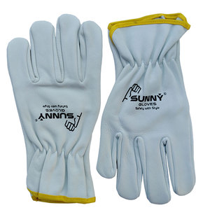 Cow grain leather <b>driver</b> <b>gloves</b>/ truck driving <b>gloves</b> - Product Image 2