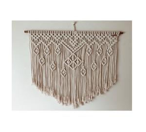 MOQ ต่ำอินเดียที่ดีที่สุดในแบบฉบับผ้าฝ้าย100% Macrame แขวนผนัง Boho Macrame แขวนผนังที่กำหนดเองผู้ผลิตขายส่ง - Product Image 1