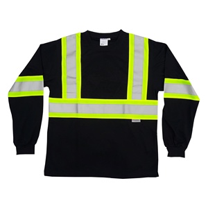 Camisetas de trabajo de alta visibilidad para hombre hechas a medida con uniformes de trabajo de poliéster de manga larga - Product Image 1