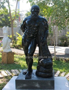 Famous Greek <b>Nude</b> Male Farnese Hercules Black Granite Stone Statue DSF-CD24b - Product Image 2