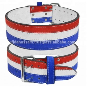 เข็มขัดยกน้ำหนักคุณภาพสูง ออกแบบเองได้ หนังสามสี พร้อมห่วงคู่ สำหรับฟิตเนส พร้อมโลโก้สั่งทำ - Product Image 1