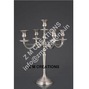 Meilleure vente Antique 5 bras candélabre à la main en métal bougeoir votif pour mariage maison hôtel décor pièce maîtresse disponible - Product Image 1