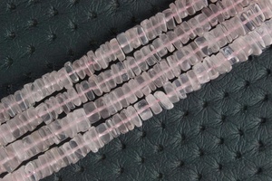 สร้อยคอทำจากโลหะสี่เหลี่ยมไฮซีบ์สีชมพูเรียบหินควอตซ์ยาว16นิ้วคุณภาพชั้นยอด - Product Image 3