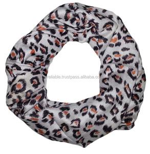 Printed 100% Viscose Infinity Scarf with <b>Snood</b> for Spring - Product Image 4