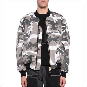 Wholesale Apparel All Over Slim Fit Camouflage Print Rib Trim <b>Men's</b> <b>Camo</b> Bomber <b>Jacket</b> - Product Image 1