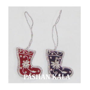 ของตกแต่งงานปาร์ตี้ในบ้านและปีใหม่ของตกแต่งคริสต์มาสทำด้วยมือสีเงิน Zari ประดับด้วยลูกปัด - Product Image 1