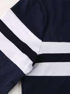 เสื้อยืดลายทางขนาดพลัสไซส์ลายทางเสื้อยืดย้อมเส้นด้ายแขนเต็ม2019สินค้ามาใหม่ - Product Image 5