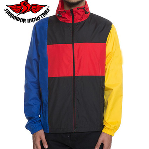 Chaqueta deportiva para hombre, rompevientos ligero personalizado, con bloque de Color de dos tonos, venta al por mayor - Product Image 6