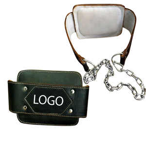 OEM Service 100% Cowhide Genuine Leather Dip Belt <b>Neoprene</b> for CrossFit Training Power Lifting Back Support Fitness Equipment - Product Image 4