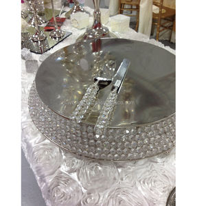 Soporte de Metal plateado con cuentas de cristal para pastel, decoración de boda, centro de mesa, fiesta de cumpleaños, postre, soporte de exhibición de pastel - Product Image 2