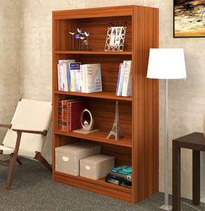 <b>Wall</b> Book Shelf And Home Decor <b>Display</b> & Storage Rack <b>Cabinet</b> Unit - Walnut 4 Shelves - Product Image 4