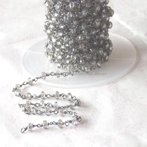 Cuentas místicas de cuarzo ahumado hechas a mano, joyería de múltiples piedras preciosas naturales de latón, Rosario hecho a mano, cadena con abalorio de moneda multiusos - Product Image 1