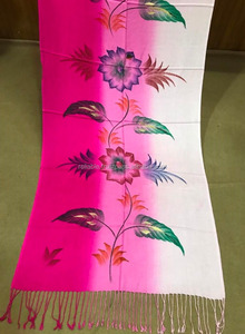 Chal de viscosa Pashmina de estilo europeo de alta calidad, rayón suave y bufanda ligera pintada a mano Modal para primavera invierno - Product Image 2