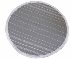 Serviettes turques rondes pour la plage ou la maison-Collection RPT-ECRU-BEIGE RPT 100% coton - Product Image 3