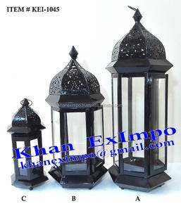 Mini bougeoir en verre de fer marocain lanternes de mariage de décor à la maison de luxe pour Noël en métal Durable - Product Image 4