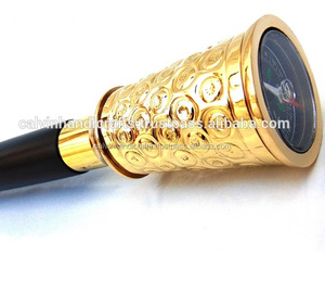 Bastón de madera con mango de latón dorado para caminar, brújula antigua de diseño antiguo, artículo de regalo, CHWKS36067 - Product Image 2